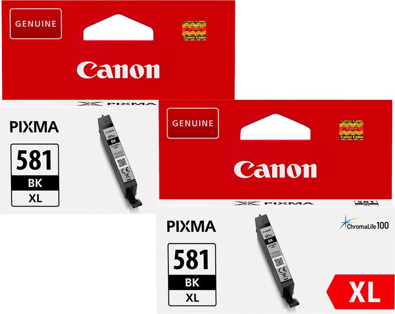 Foto van Canon cli-581xl cartridges zwart duo pack