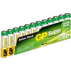 Foto van Aaa batterij (potlood) gp batteries super 8+4 alkaline 1.5 v 12 stuks