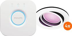 Foto van Philips hue centura inbouwspot white & color rond wit 4-pack + bridge