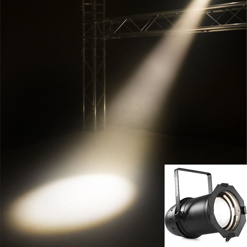 Foto van Beamz cob100w led par 100w 3k warm wit zoom spotlicht