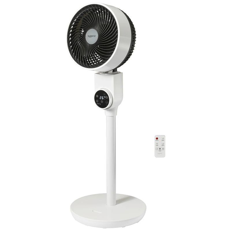 Foto van Sygonix vloerventilator 50 w (ø x h) 250 mm x 880 mm wit