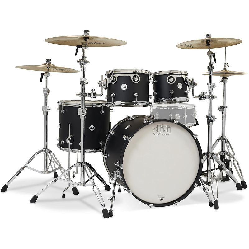 Foto van Dw drums design series maple black satin 4d. shellset