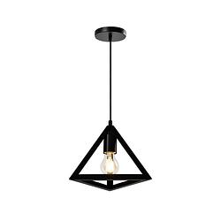 Foto van Quvio hanglamp met metalen frame driehoek zwart - quv5151l-black