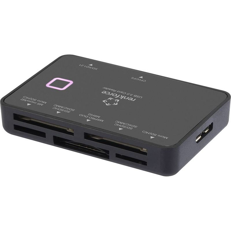 Foto van Renkforce cr33e-s externe geheugenkaartlezer usb 3.2 gen 1 (usb 3.0) zwart