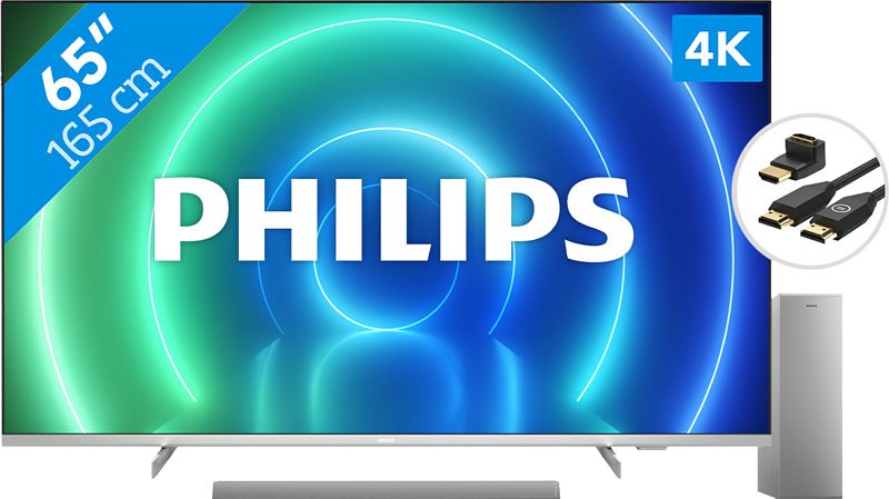 Foto van Philips 65pus7556 + soundbar + hdmi kabel