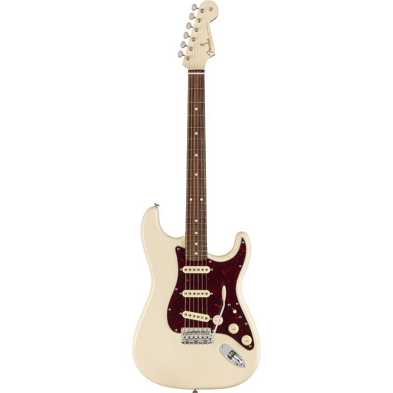 Foto van Fender fsr vintera 60s stratocaster pf olympic white elektrische gitaar met gigbag