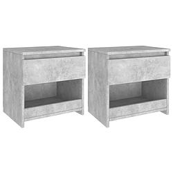 Foto van The living store nachtkastjes - betongrijs - 40 x 30 x 39 cm - 1 lade - 1 schap