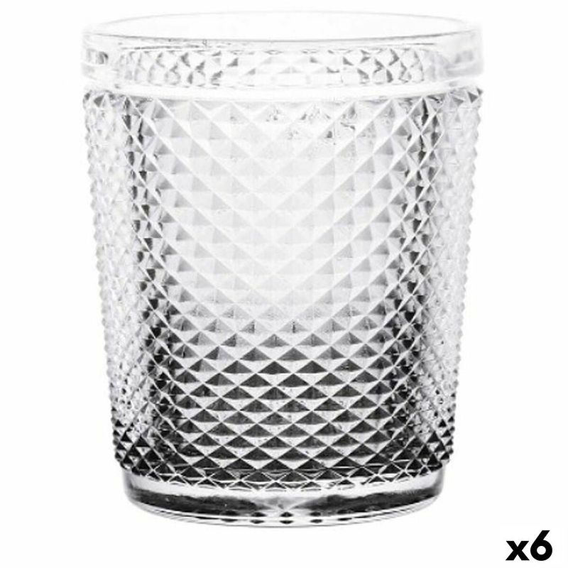 Foto van Glas diamant transparant antraciet glas 300 ml (6 stuks)