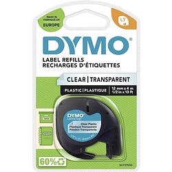Foto van Dymo lt labeltape tapekleur: transparant tekstkleur: zwart 12 mm 4 m