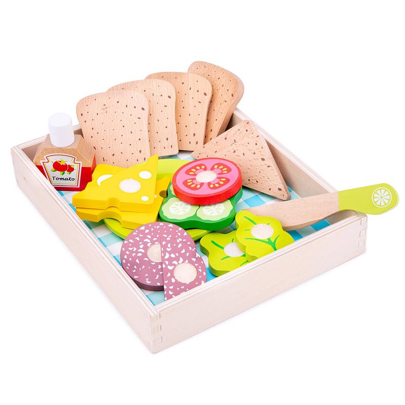 Foto van New classic toys picknick box snijset - 18-delig