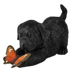 Foto van Clayre & eef decoratie beeld 20*8*11 cm zwart kunststof hond