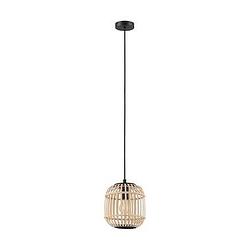 Foto van Eglo hanglamp bordesly ø21 cm - zwart/hout - leen bakker