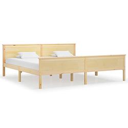 Foto van The living store bedframe - 208 x 208 x 77 cm - massief grenenhout en multiplex - montage vereist