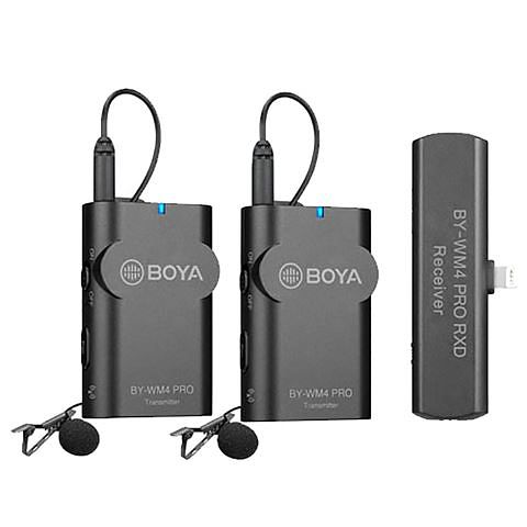 Foto van Boya 2.4 ghz duo lavalier microfoon draadloos by-wm4 pro-k4 voor ios