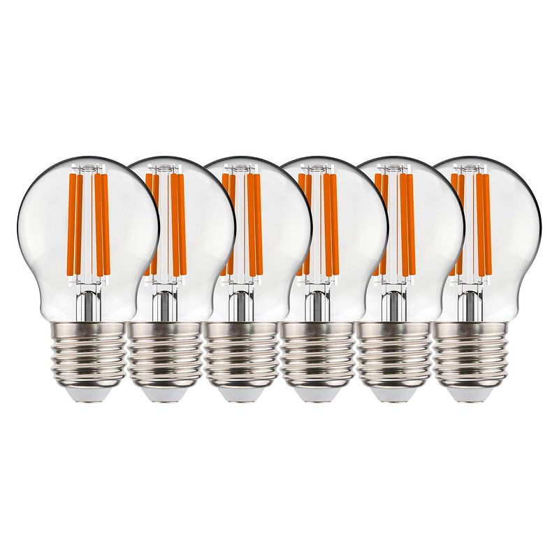 Foto van Proventa retro led filament lamp met grote e27 fitting - ‚åä 60 mm - 6-pack decoratieve a60 lampen