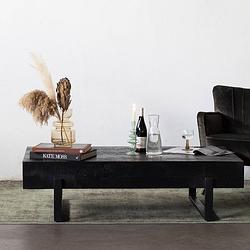 Foto van Giga meubel - salontafel zwart - acaciahout - 140cm - tafel new vintage