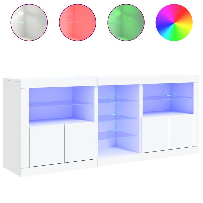 Foto van Vidaxl dressoir met led-verlichting 162x37x67 cm wit