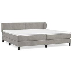 Foto van The living store boxspringbed - fluweel - 203 x 203 x 78/88 cm - pocketvering matras - middelharde ondersteuning