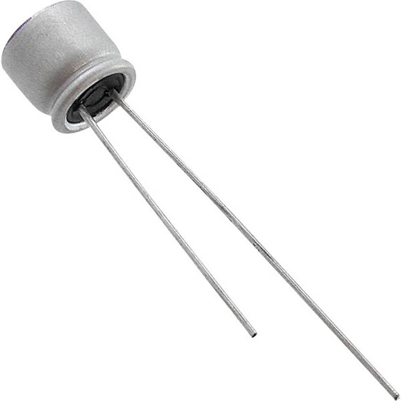 Foto van Panasonic elektrolytische condensator radiaal bedraad 2.5 mm 56 µf 25 v 20 % (ø) 6.3 mm 25 stuk(s)