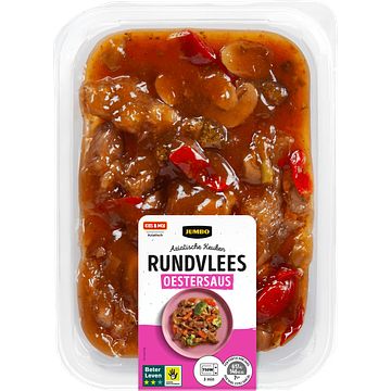 Foto van Jumbo rundvlees met oestersaus 260g aanbieding bij jumbo | 2 voor € 5,50