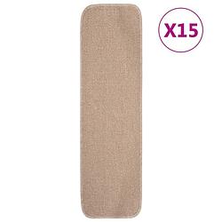 Foto van Vidaxl trapmatten 15 st anti-slip rechthoekig 75x20 cm beige