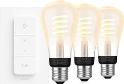 Foto van Philips hue filament white ambiance edison 3-pack + dimmer