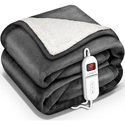 Foto van Sinnlein- elektrische deken met automatische uitschakeling, antraciet, 180x130 cm, warmtedeken met 9 temperatuurnivea...