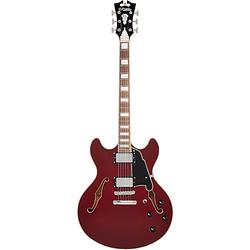 Foto van D'sangelico premier dc burnt red semi-akoestische gitaar