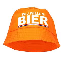 Foto van Wij willem bier vissershoedje / hoedje oranje voor ek/ wk/ holland fans - verkleedhoofddeksels