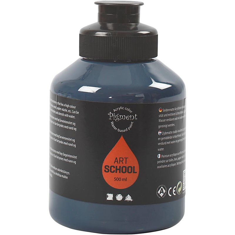 Foto van Packlinq pigment art school. indigo. dekkend. 500 ml/ 1 fles