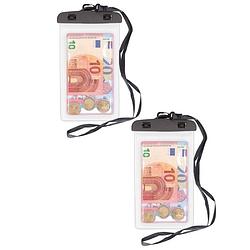 Foto van 2x stuks bellatio design waterdicht geldbuidel / moneybelt nektasje - wit - telefoonhoesjes