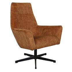 Foto van Industriële draaibare fauteuil casper okergeel velvet