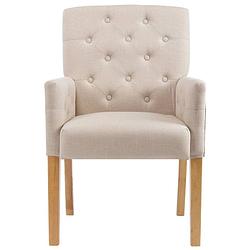 Foto van Infiori eetkamerstoelen met armleuningen 6 st stof beige