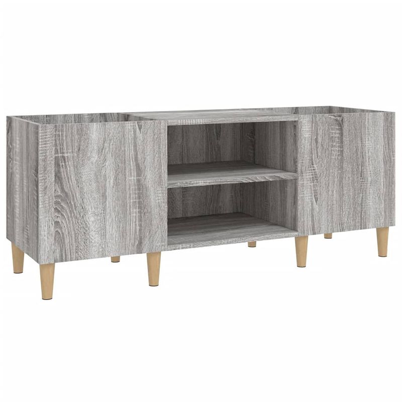 Foto van Vidaxl platenkast 121x38x48 cm bewerkt hout grijs sonoma eikenkleurig