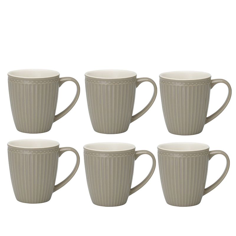 Foto van Greengate koffiemok alice warm grijs 300 ml - 6 stuks