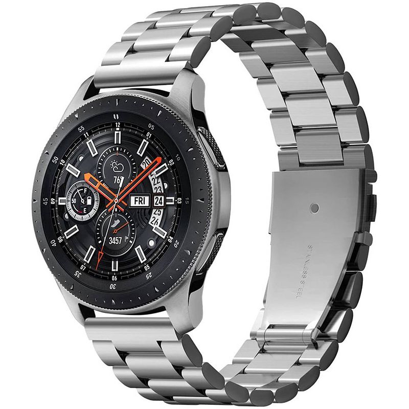 Foto van Spigen modern fit steel watch band voor de samsung galaxy watch 46 mm - zilver