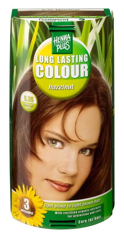 Foto van Hennaplus 6.35 hazelnut long lasting colours 100ml