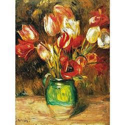 Foto van Auguste renoir - tulips in a vase kunstdruk 60x80cm