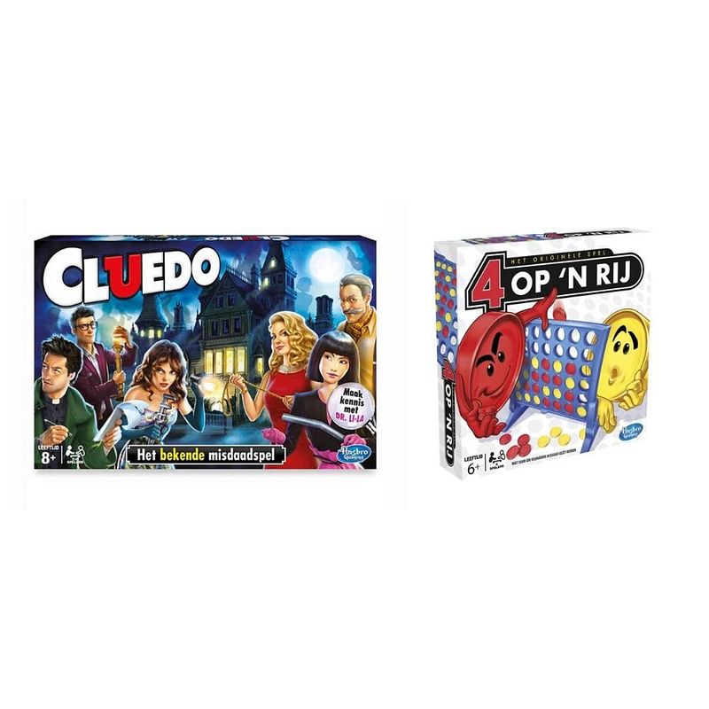 Foto van Spellenbundel - 2 stuks - cluedo & vier op 'sn rij