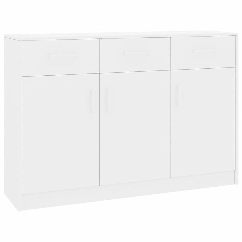 Foto van Vidaxl dressoir 110x30x75 cm spaanplaat hoogglans wit