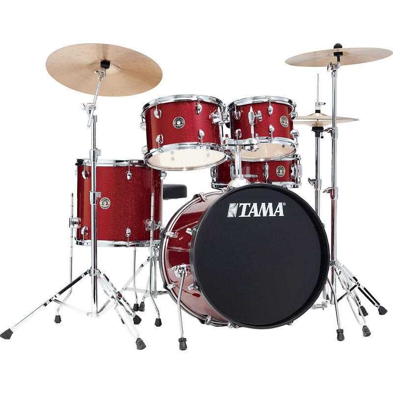 Foto van Tama rm50yh6-cpm rhythm mate candy apple mist 5d. drumstel incl. meinl bekkenset