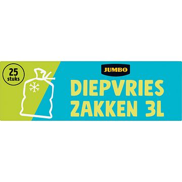 Foto van Jumbo diepvrieszakken met sluitstrips en schrijfvakken 3 l 25 stuks