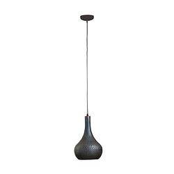 Foto van Hoyz - hanglamp industry concrete - kegelvorm - zwart bruin - 25x25x150