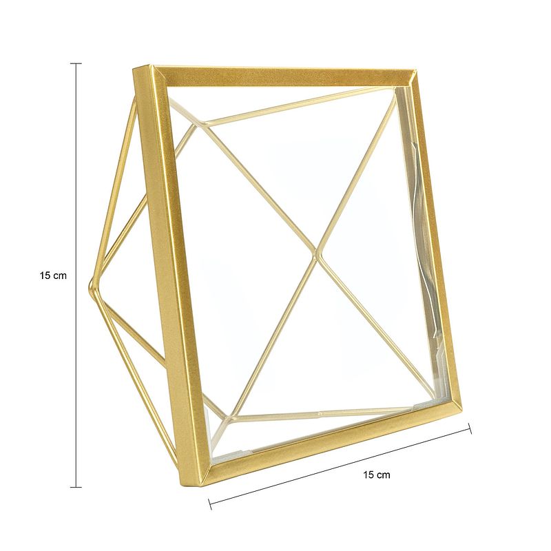 Foto van Quvio fotolijstje hexagon - 15 x 15 cm - staal - goud