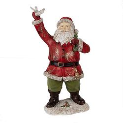 Foto van Haes deco - kerstman deco figuur 13x10x23 cm - rood - kerst figuur, kerstdecoratie