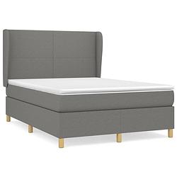 Foto van The living store boxspring met matras stof donkergrijs 140x190 cm - bed