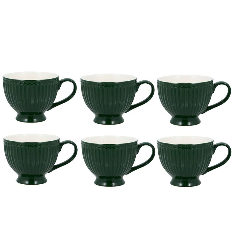 Foto van Greengate theekop alice pinewood green ø11cm - set van 6 stuks