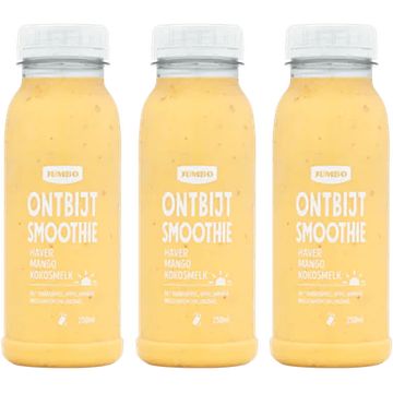 Foto van Jumbo verse ontbijt smoothie haver, mango & kokosmelk 3 x 250ml