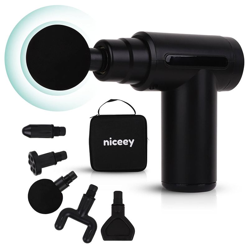 Foto van Niceey professionele mini massage gun - draadloos - zwart