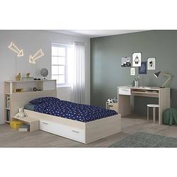 Foto van Parisot complete kinderkamer hoofdeinde + bed + bureau - eigentijdse stijl - licht en wit acaciadecor - charlemagne